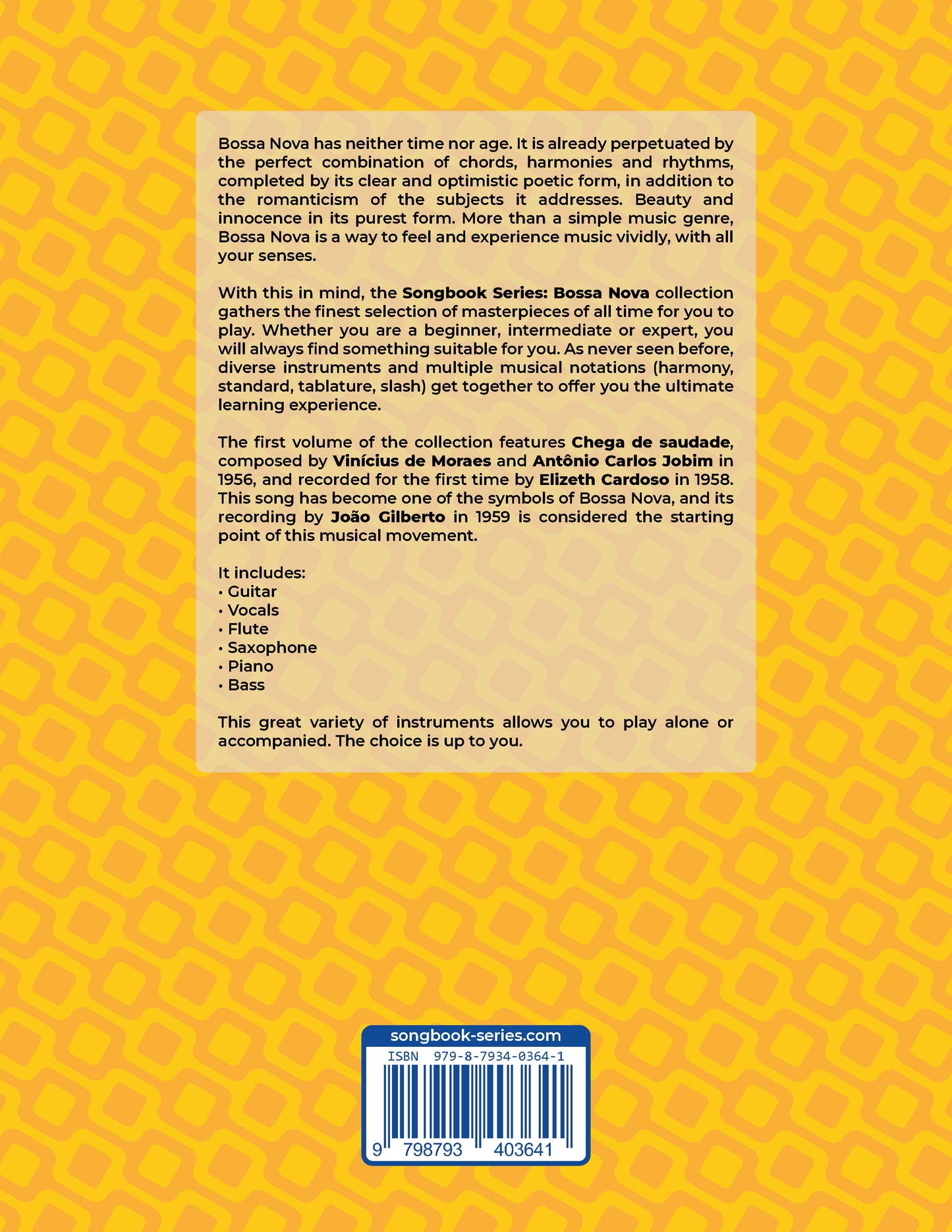 Songbook Series: Bossa Nova - Volume 1: Chega de saudade